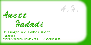 anett hadadi business card